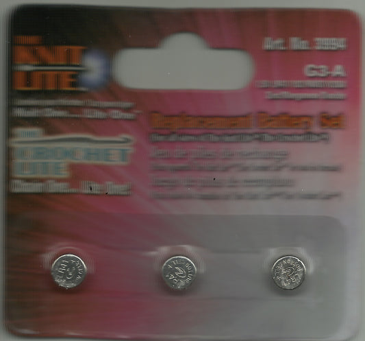 Batteries for crochet hook with light